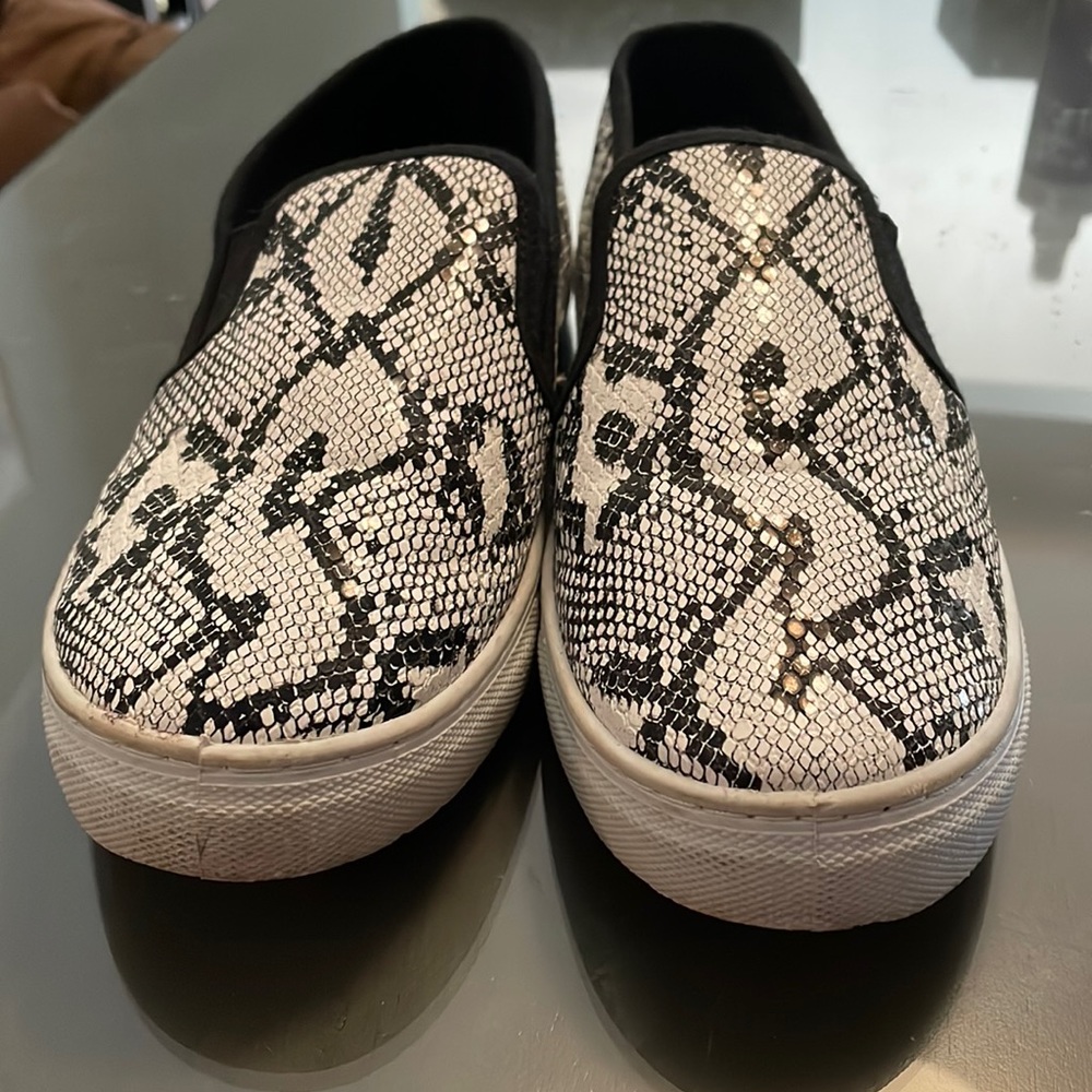 Qupid slip on snakeskin sneakers.